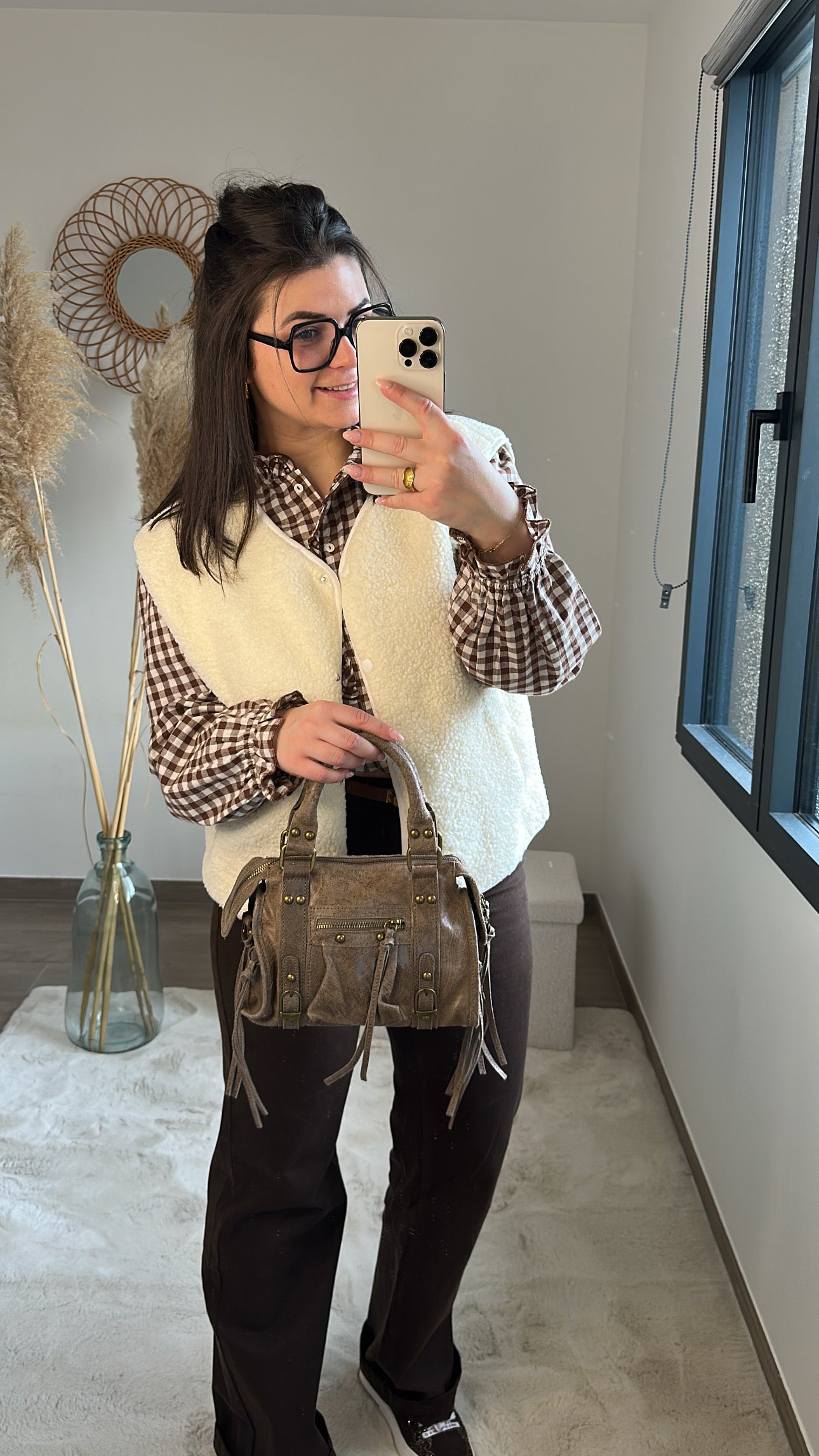 Sac Capucine en cuir mate - small