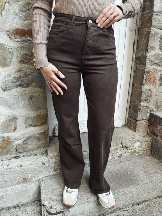 Jean Barbara - marron - WIDE