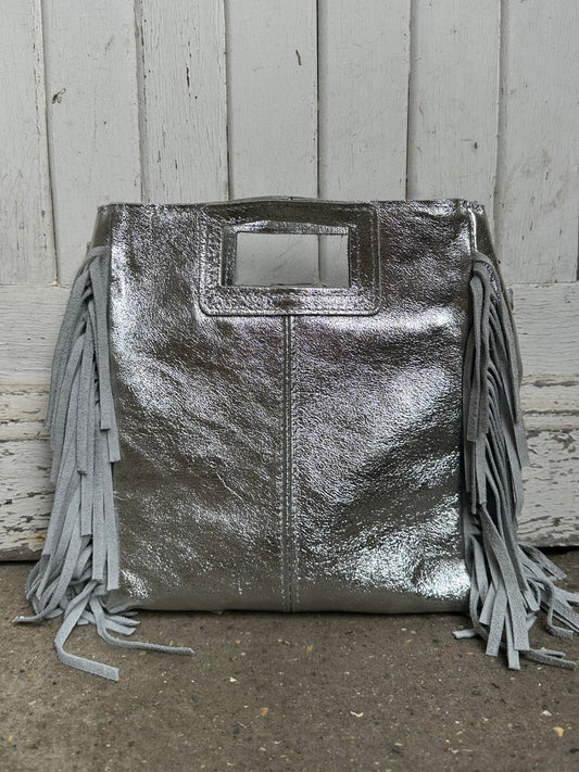 Sac Marion en cuir irisé - argenté