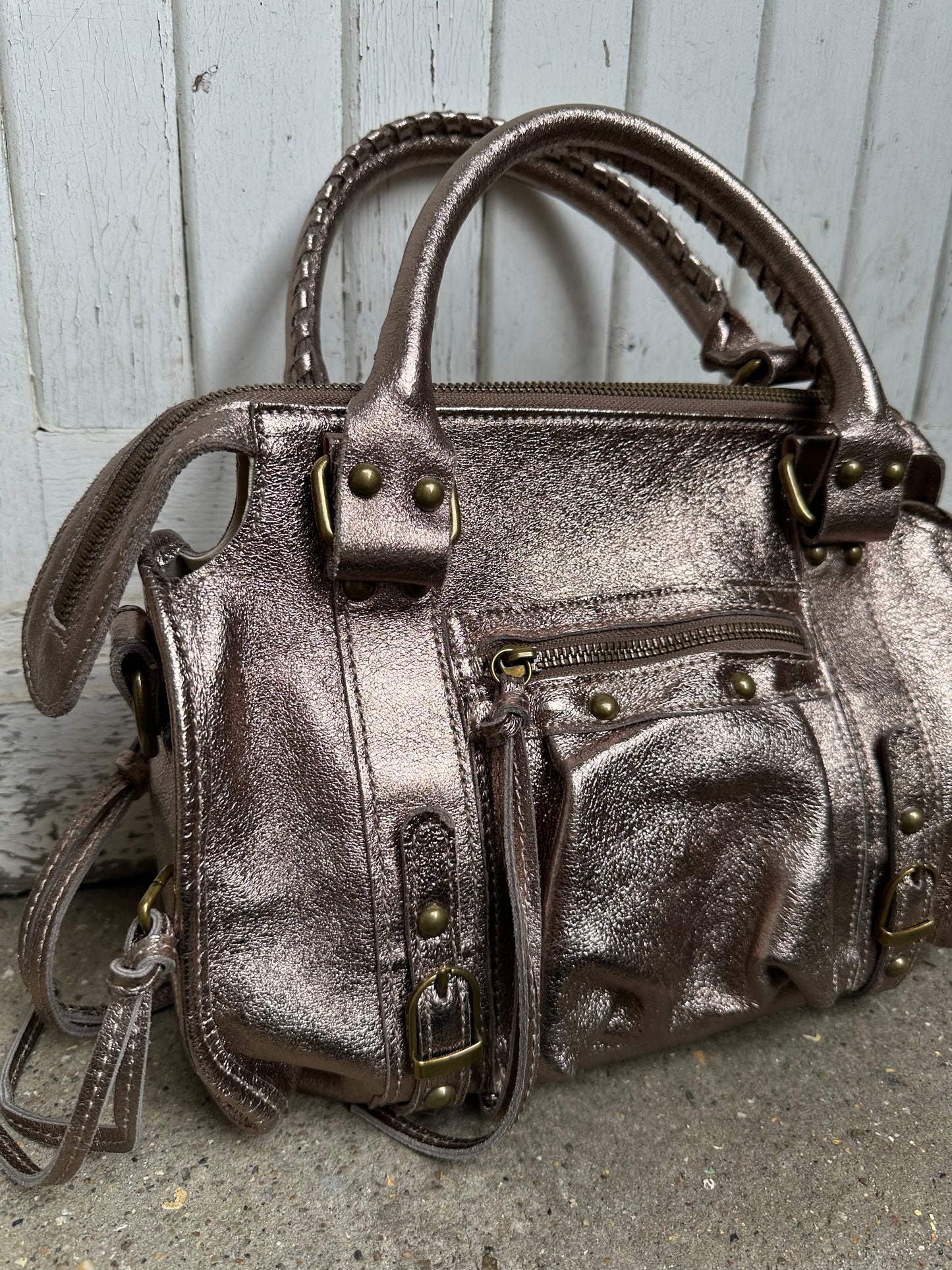 Sac Capucine en cuir irisé - médium