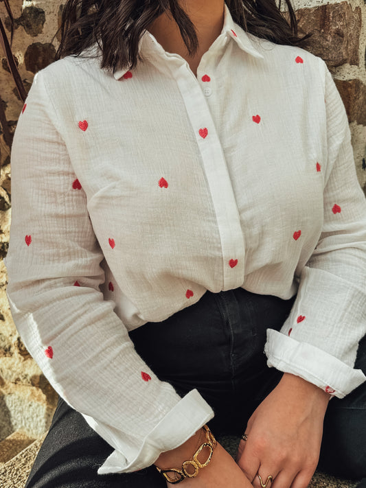 Chemise Maya - cœur rose