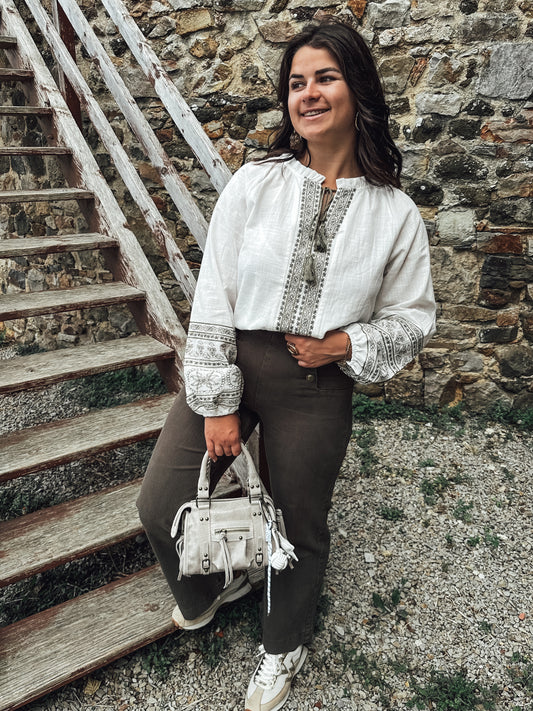 Jean Victorine - kaki - WIDE