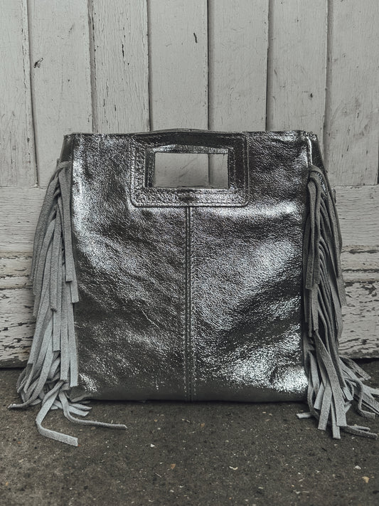 Sac Marion en cuir irisé - argenté