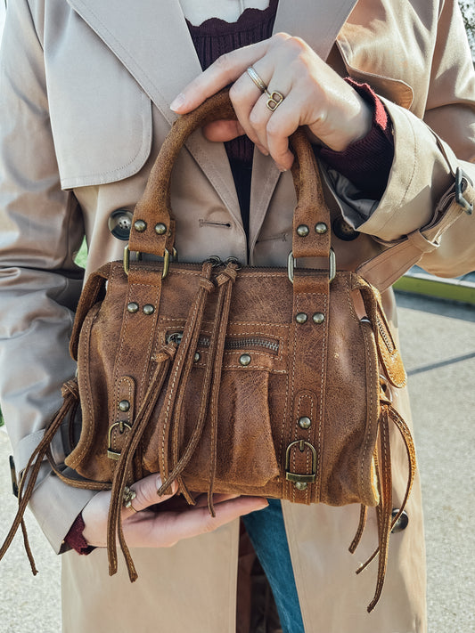 Sac cuir camel - small