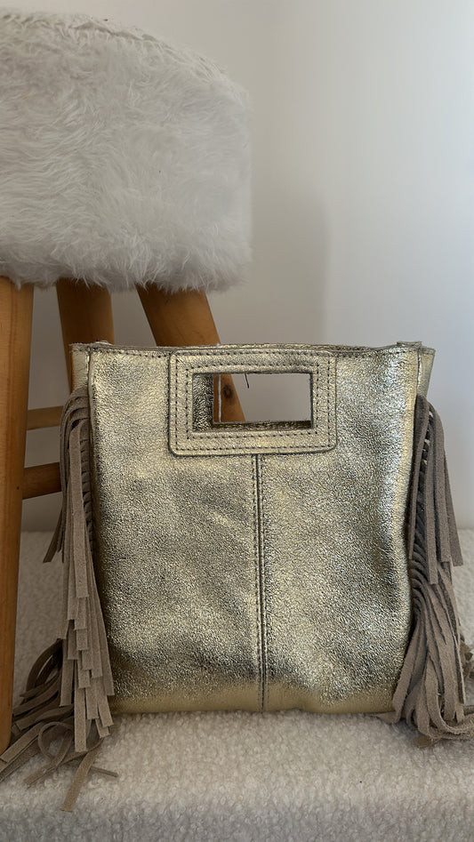 Sac Marion en cuir irisé - doré
