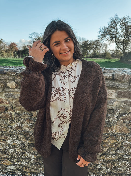 Gilet Céline - chocolat