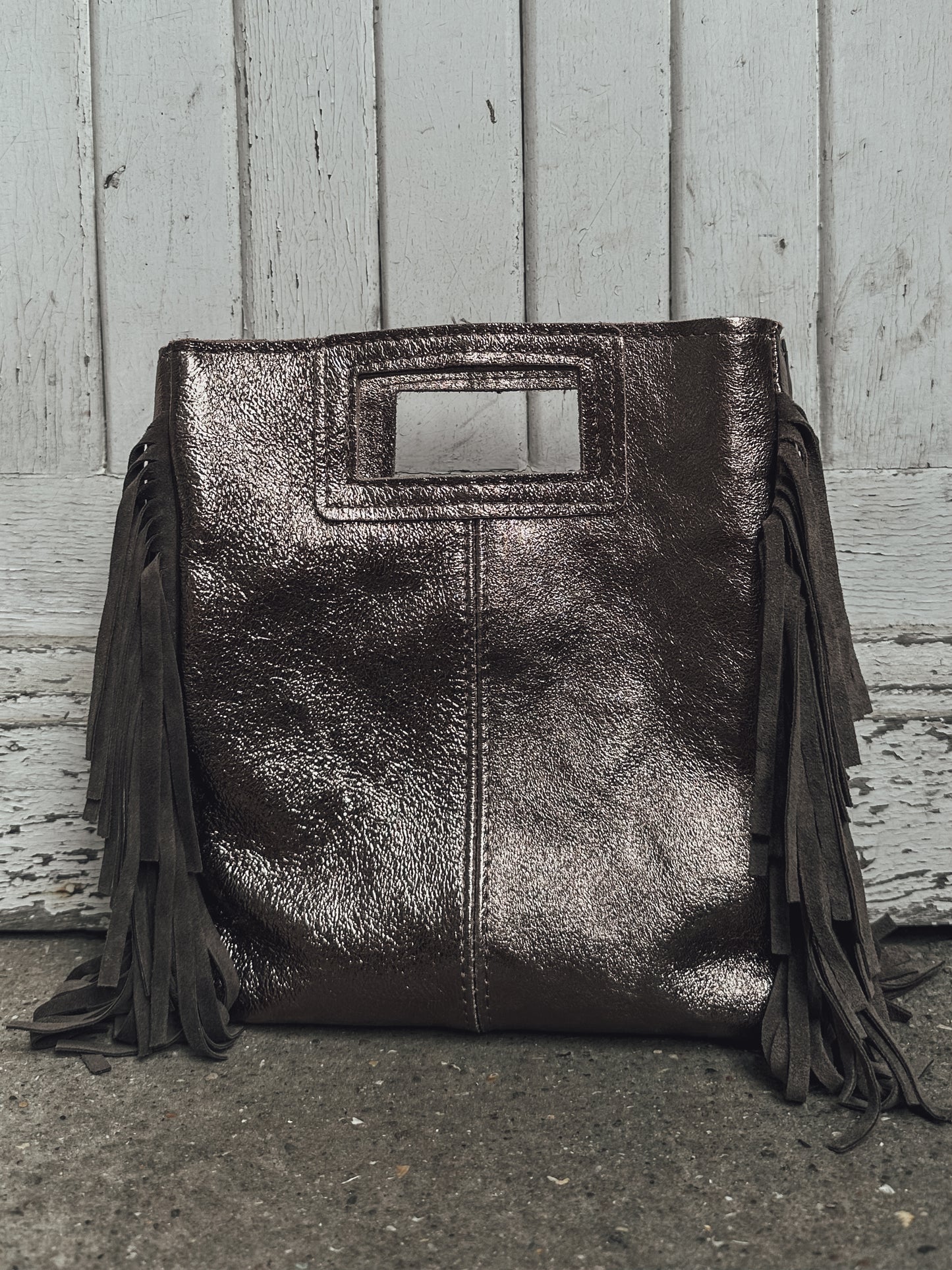 Sac Marion en cuir irisé - bronze