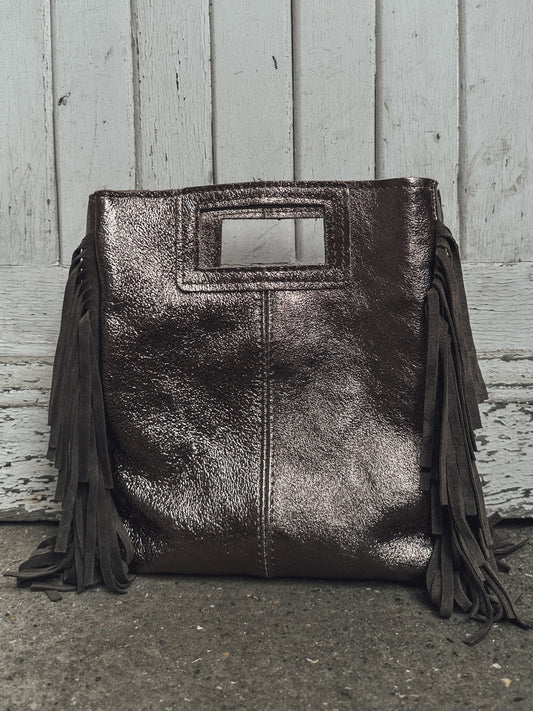 Sac Marion en cuir irisé - bronze