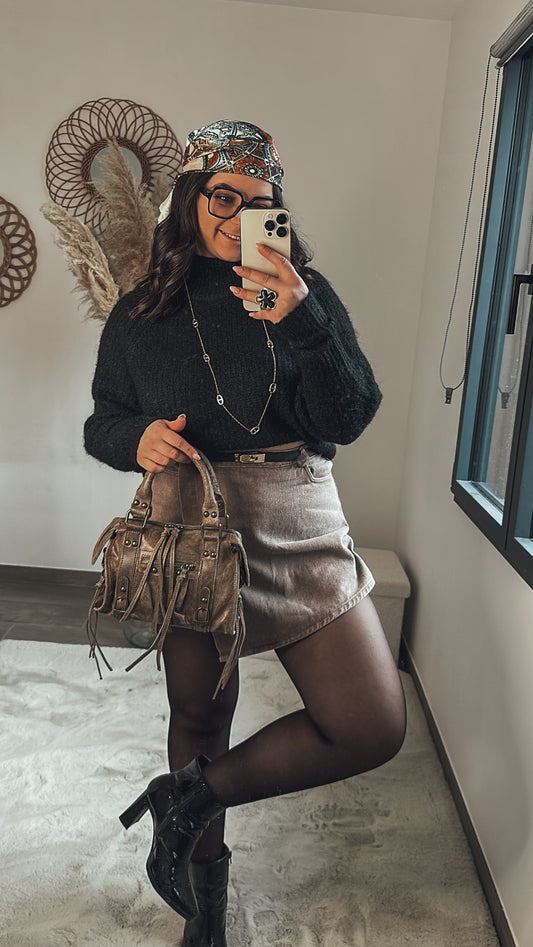 Jupe-short Doriane - taupe