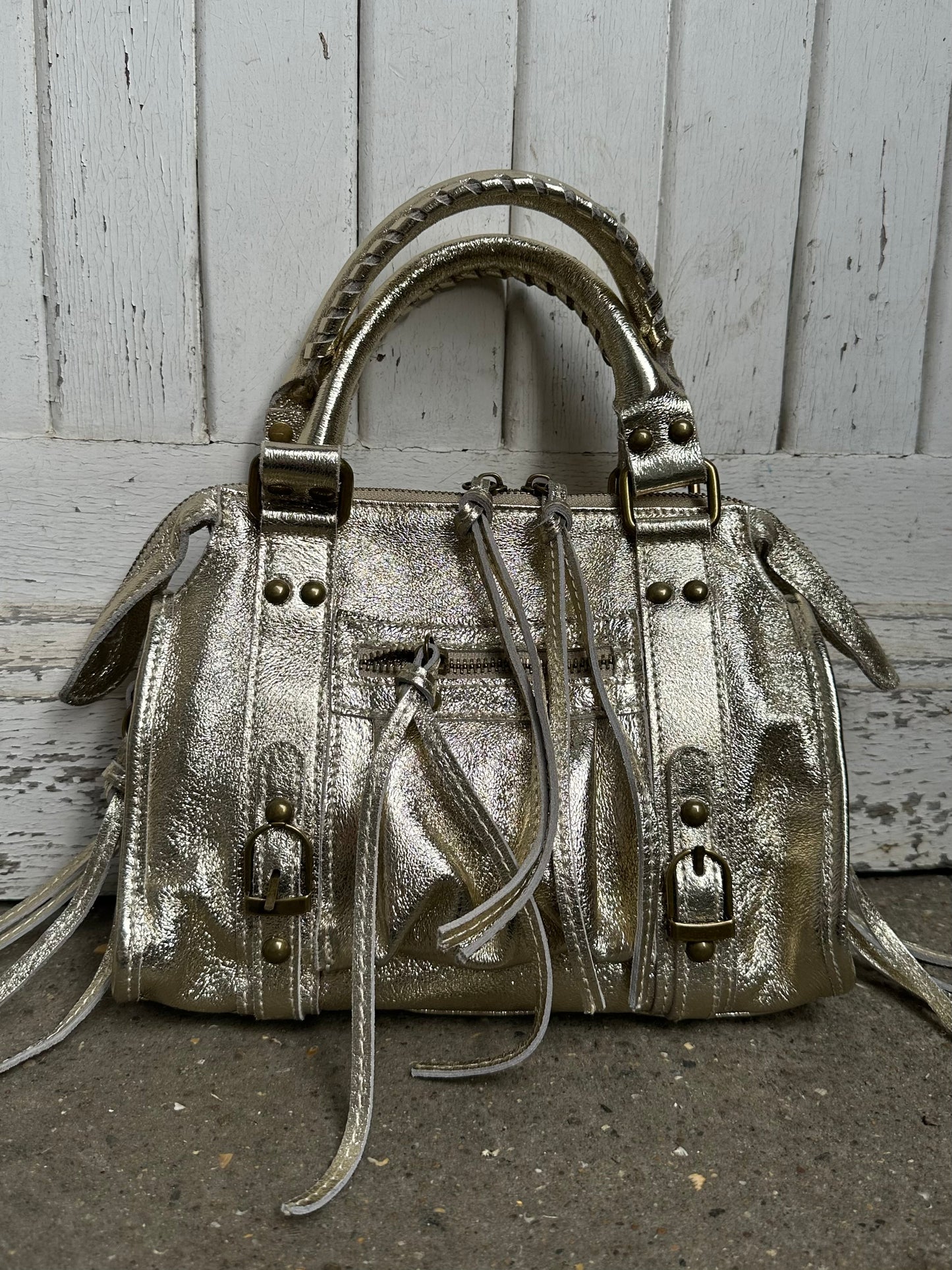 Sac Capucine en cuir irisé - small