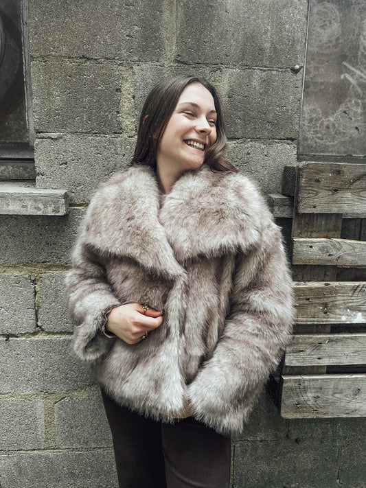 Veste fausse fourrure - beige