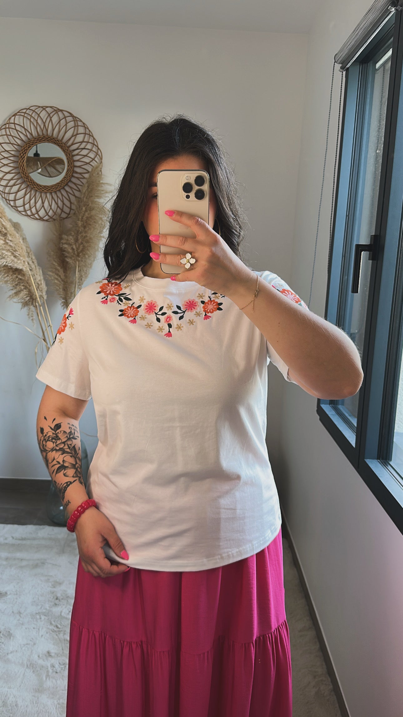 T-shirt fleurs