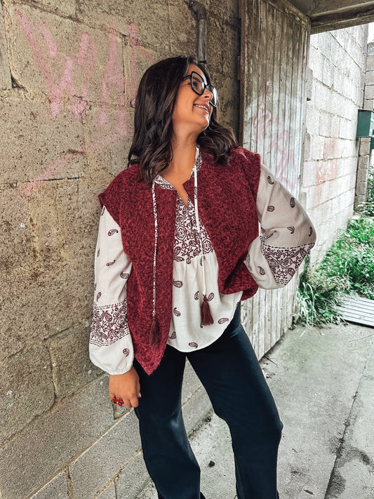 Gilet Lou - bordeau