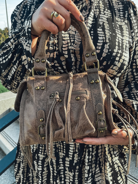 Sac cuir taupe - small