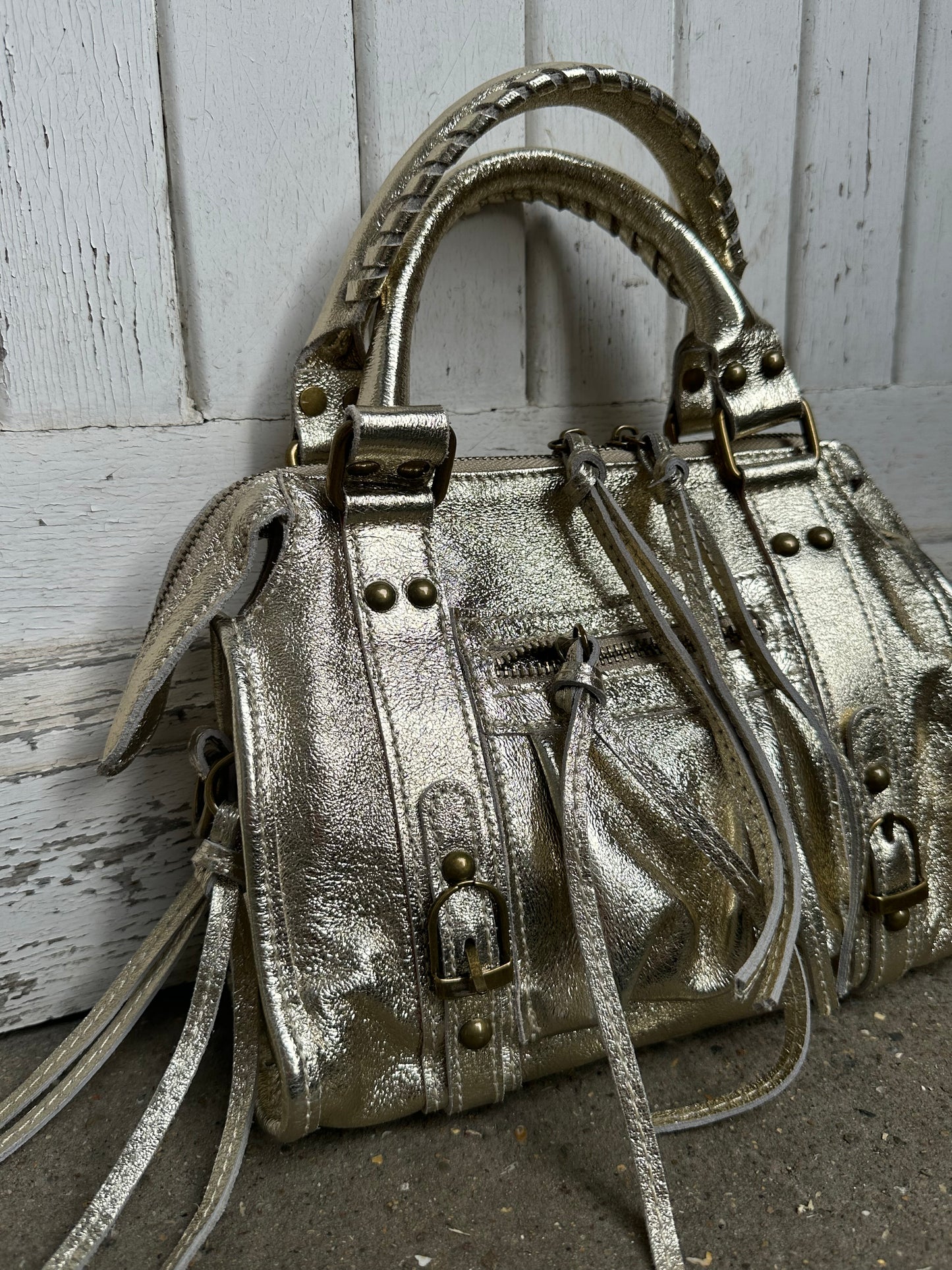 Sac Capucine en cuir irisé - small