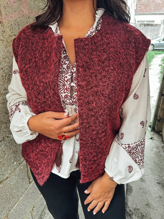 Gilet Lou - bordeau