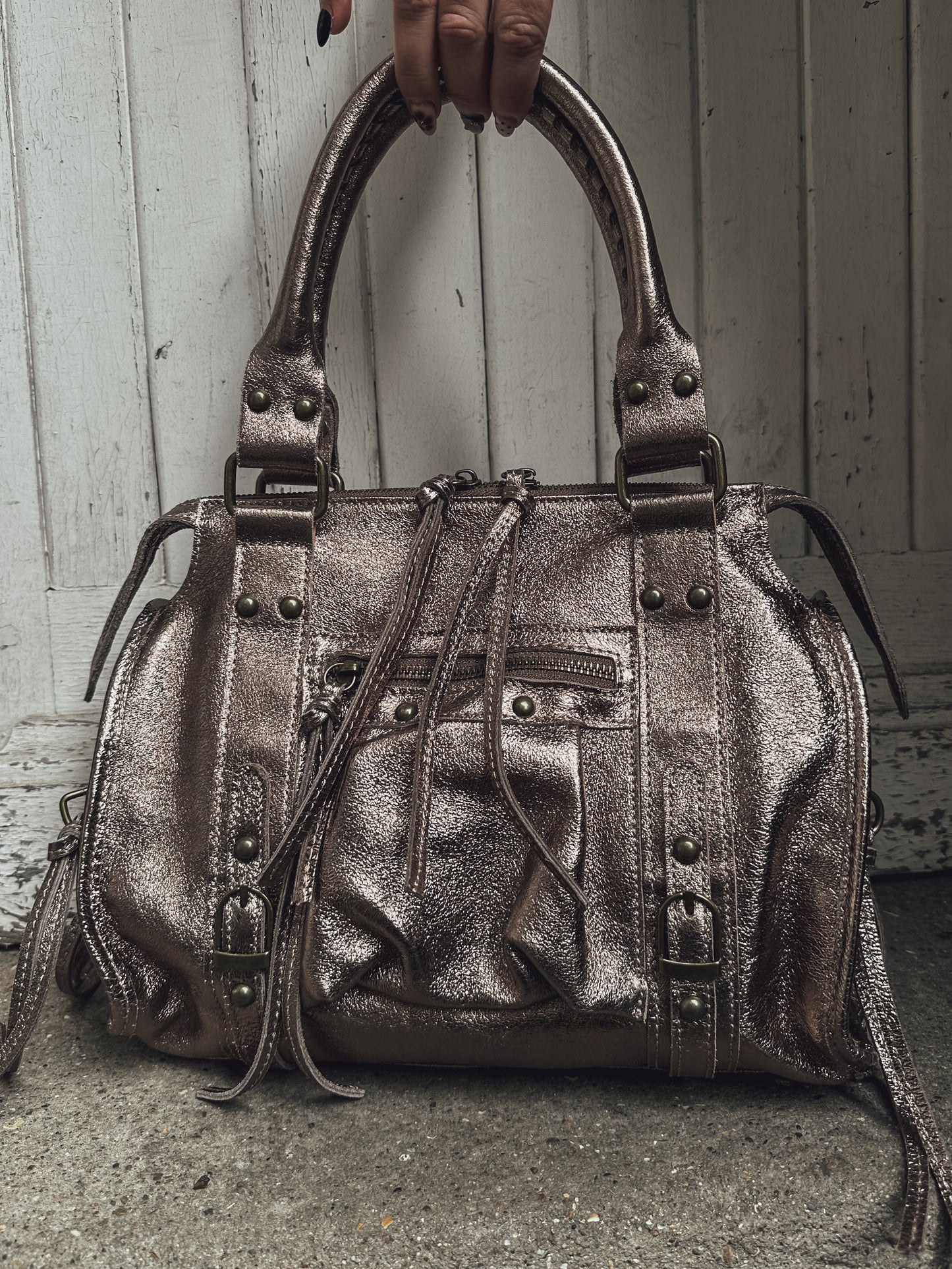 Sac Capucine en cuir irisé - médium