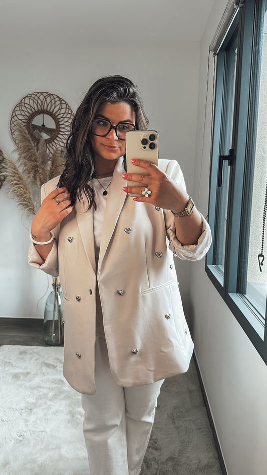 Blazer cœur - beige