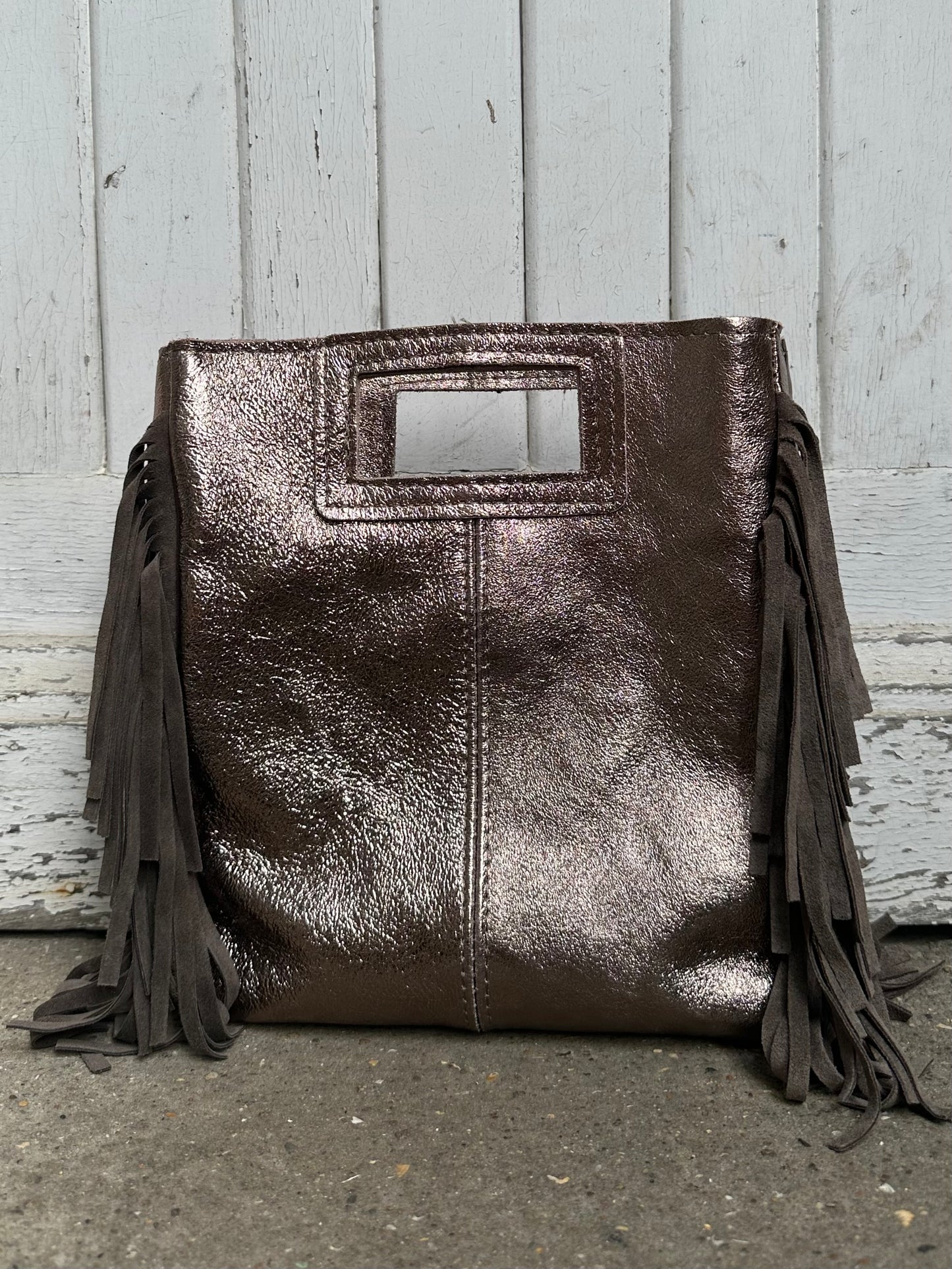 Sac Marion en cuir irisé - bronze