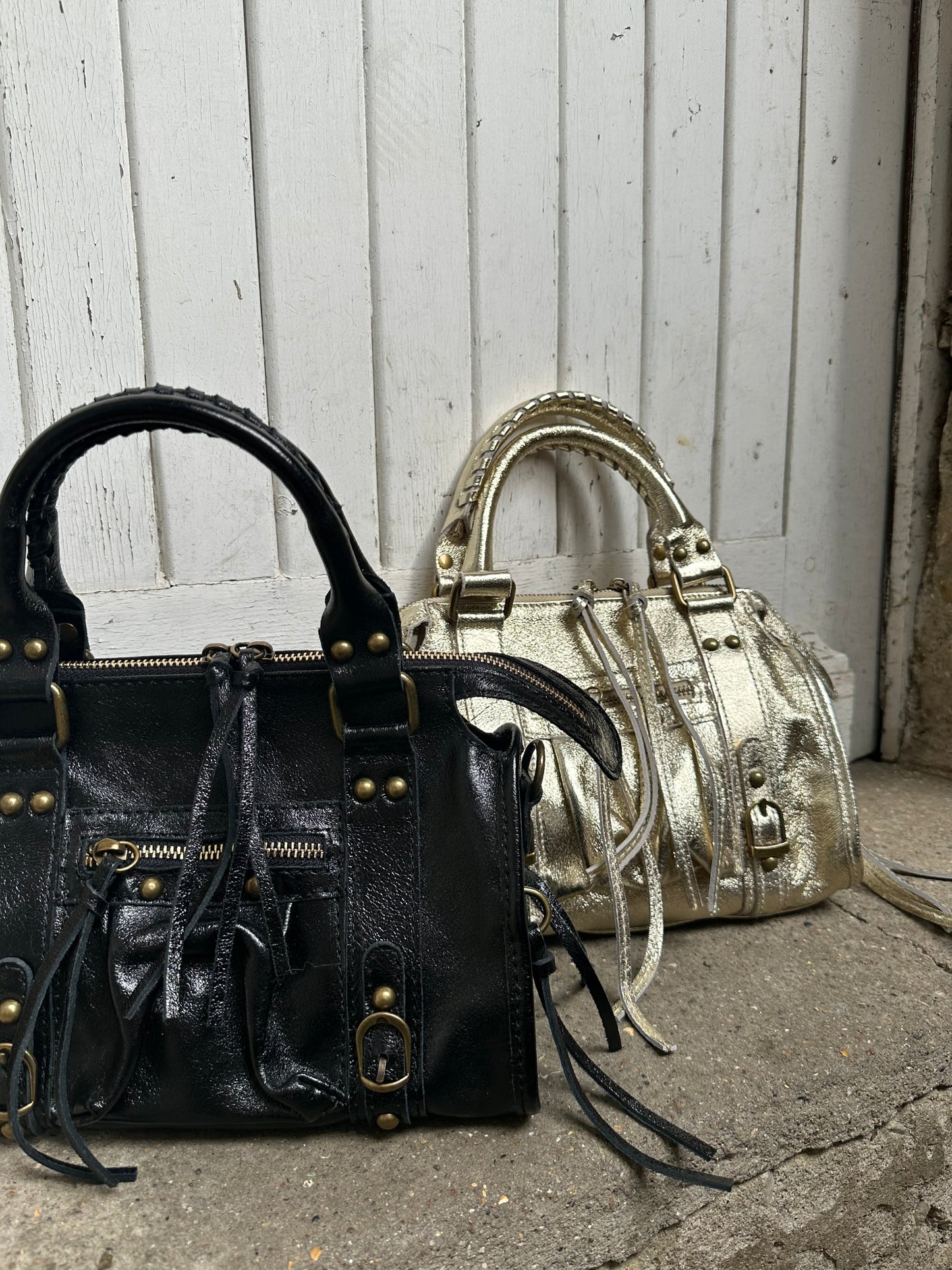 Sac Capucine en cuir irisé - small