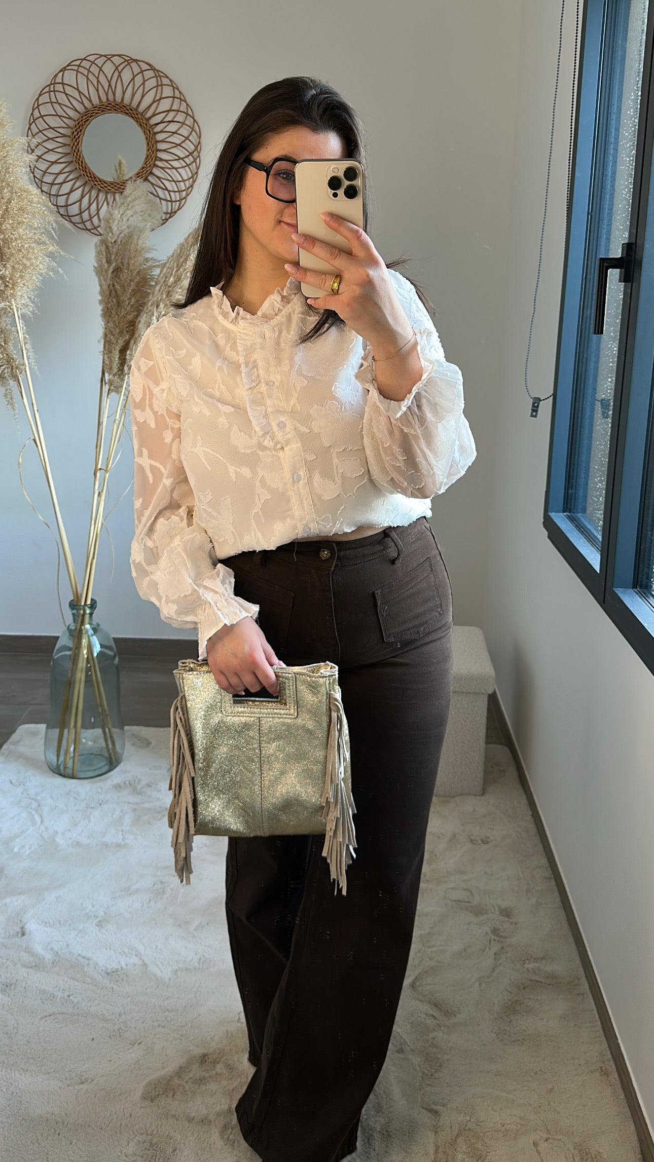 Sac Marion en cuir irisé - doré