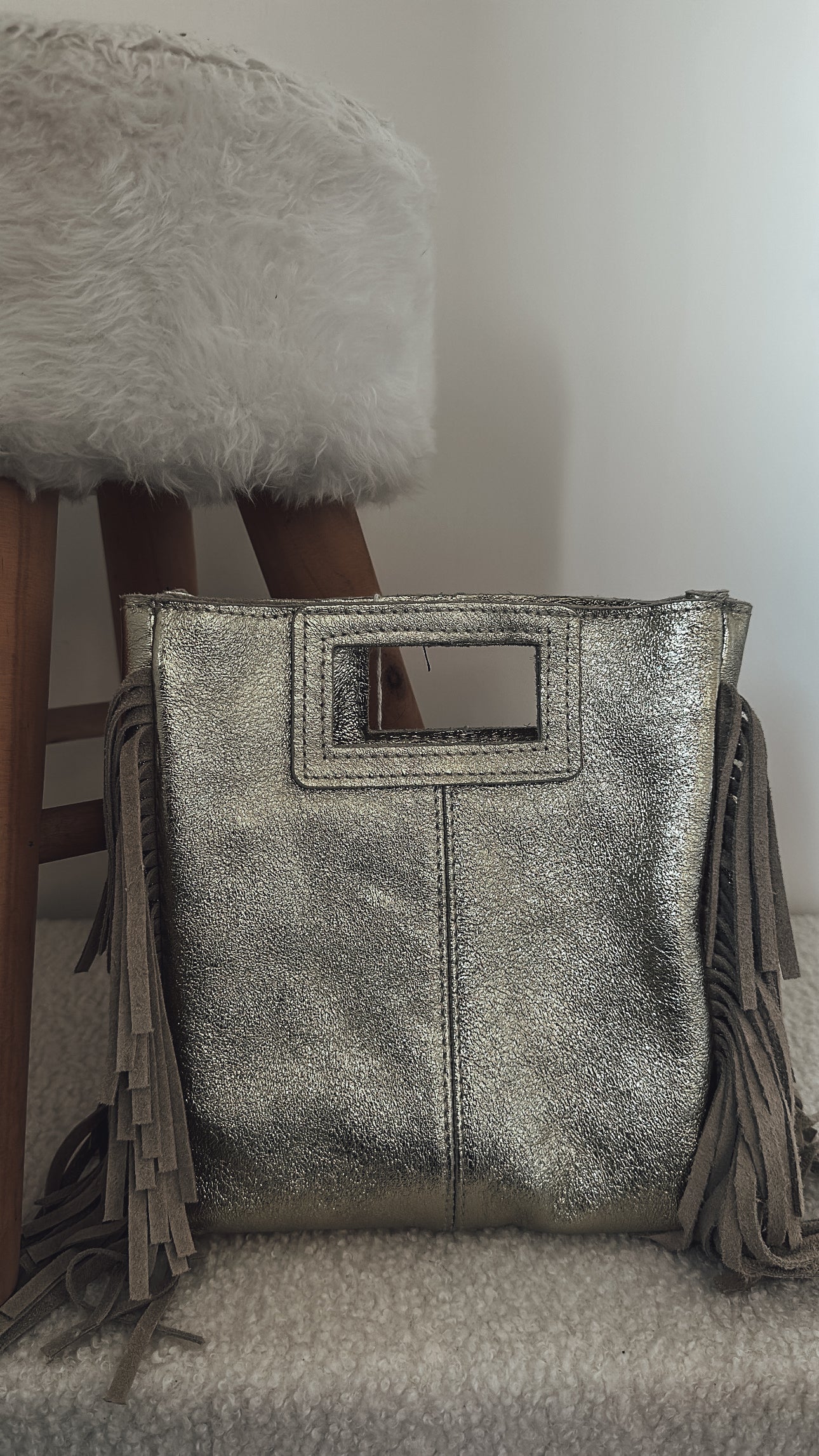 Sac Marion en cuir irisé - doré