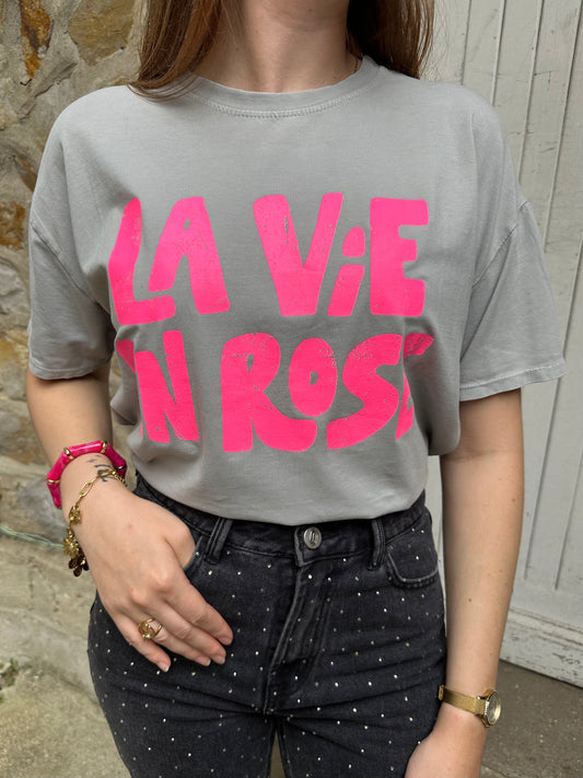 Tee-shirt « LA VIE EN ROSE »